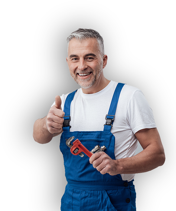 Plumber holding a wrench